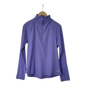 Purple Long-Sleeve Quarter-Zip Active Top